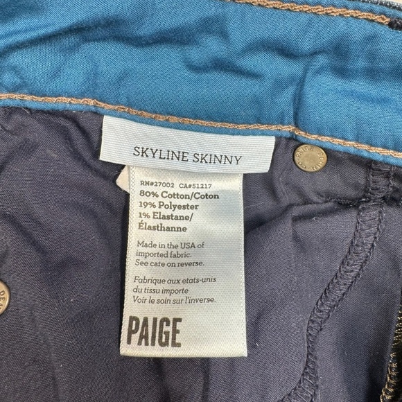 Paige Skyline Skinny Jean Womens Size 28 Dark Wash Ankle Stretch - Picture 6 of 16
